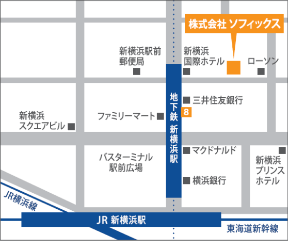 神奈川県横浜市港北区新横浜周辺の地図